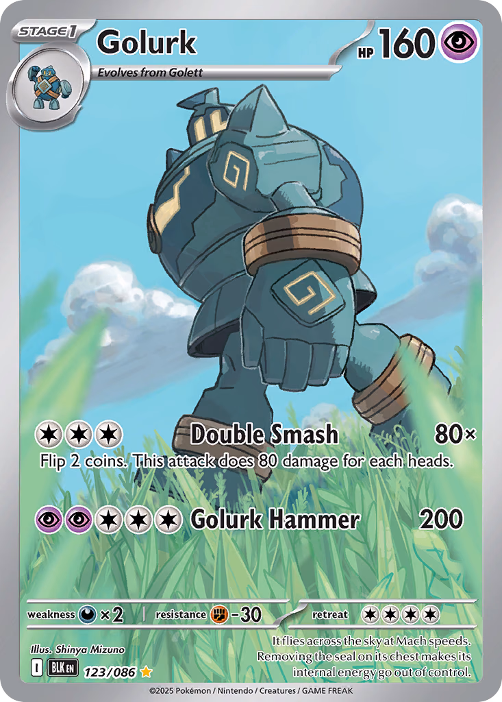 Golurk Pokemon card (123/086, Black Bolt)