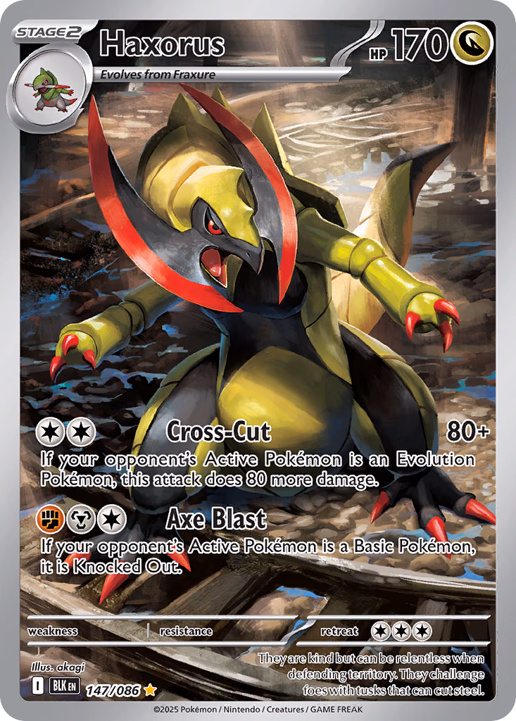 Haxorus Pokemon card (147/086, Black Bolt)