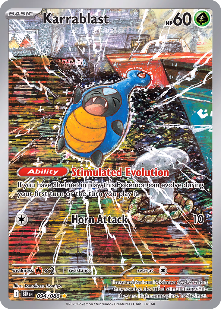 Karrablast Pokemon card (094/086, Black Bolt)