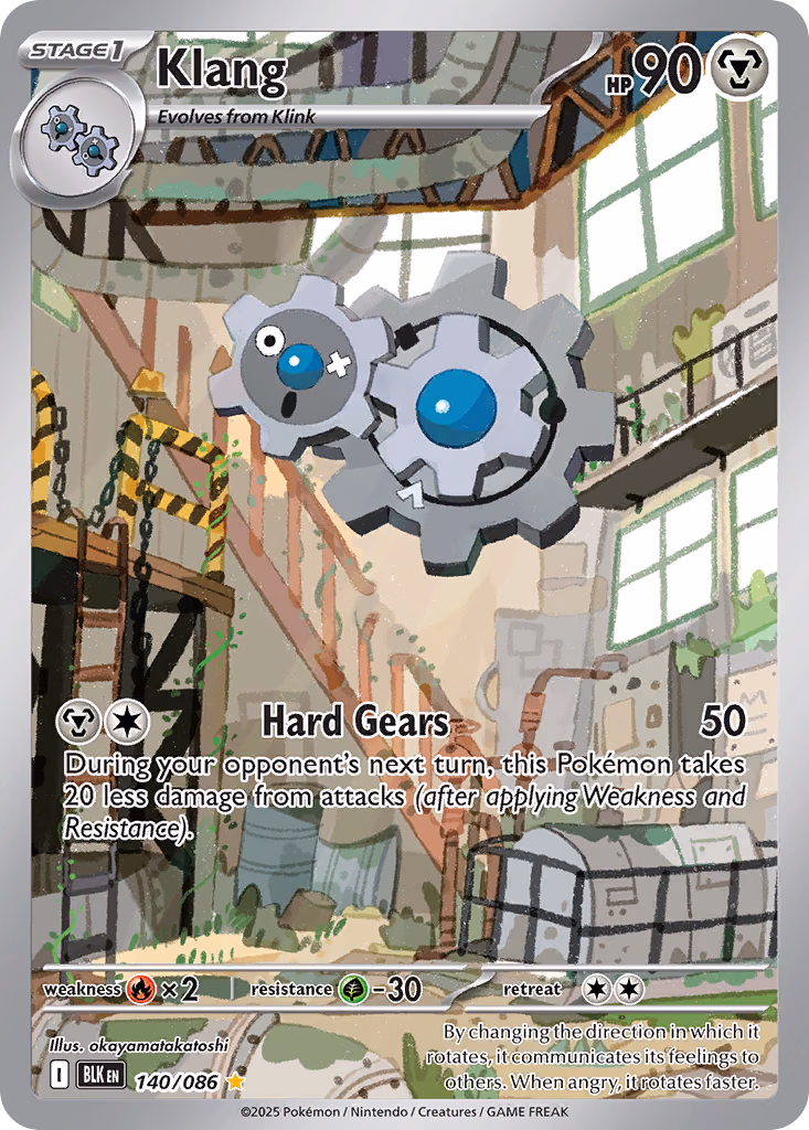 Klang Pokemon card (140/086, Black Bolt)