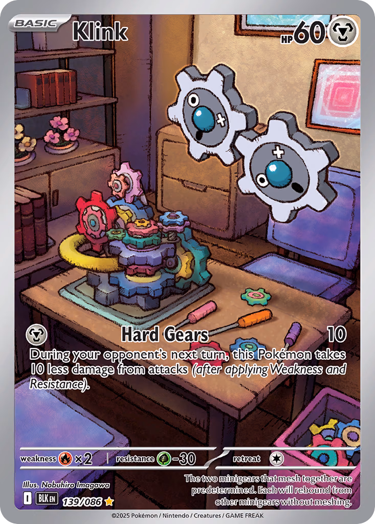 Klink Pokemon card (139/086, Black Bolt)