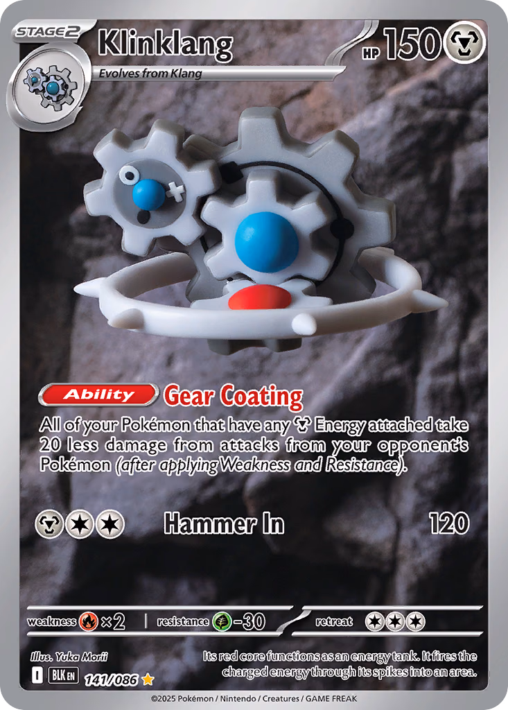 Klinklang Pokemon card (141/086, Black Bolt)