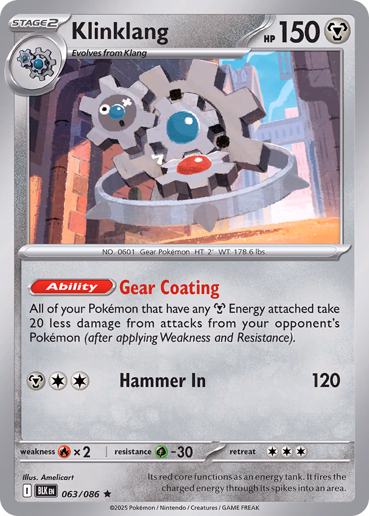 Klinklang Pokemon card (063/086, Black Bolt)