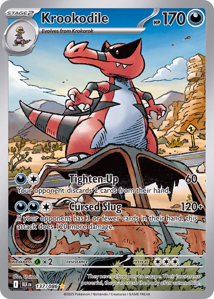 Krookodile Pokemon card (137/086, Black Bolt)