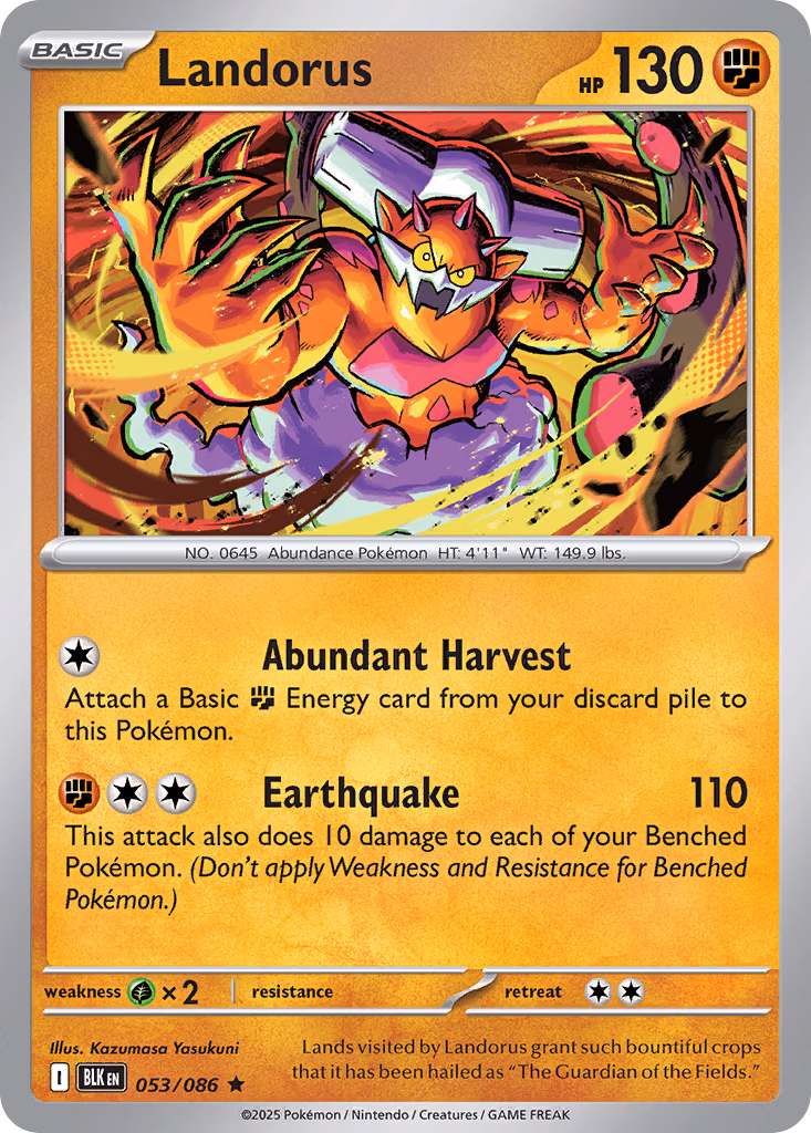 Landorus Pokemon card (053/086, Black Bolt)