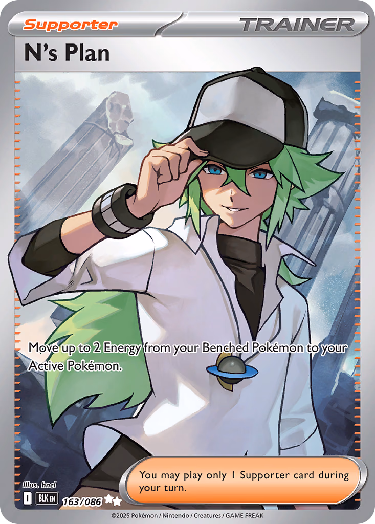 N's Plan Pokemon card (163/086, Black Bolt)