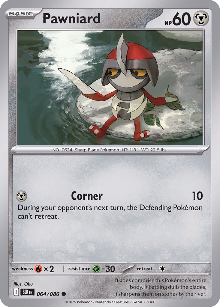 Pawniard Pokemon card (064/086, Black Bolt)