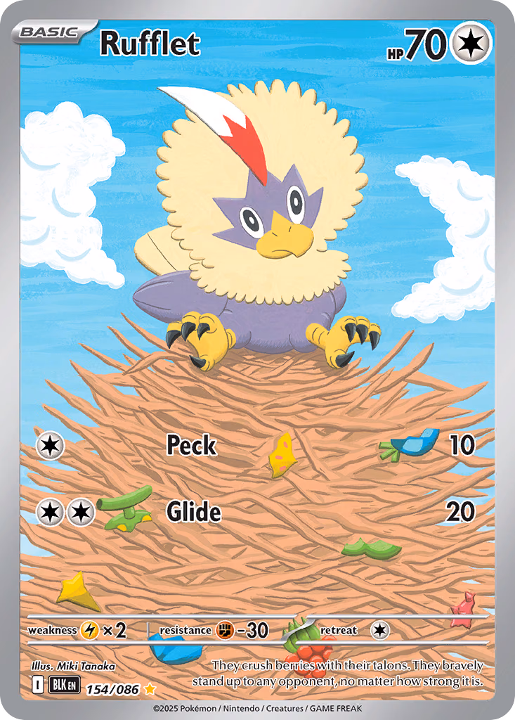 Rufflet Pokemon card (154/086, Black Bolt)