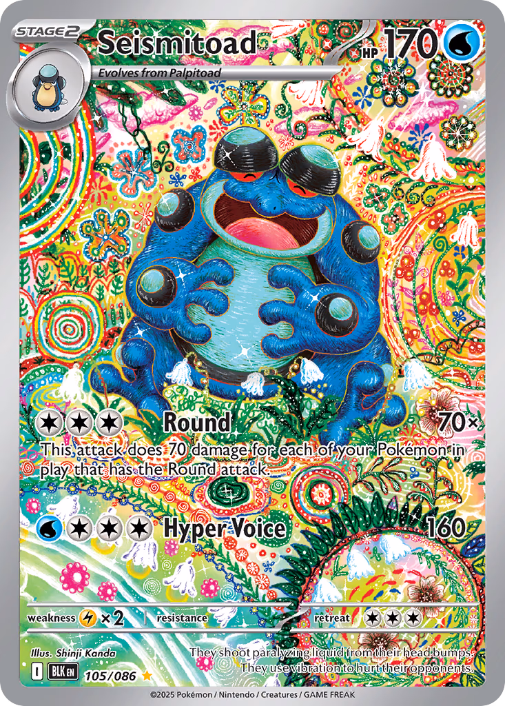 Seismitoad Pokemon card (105/086, Black Bolt)