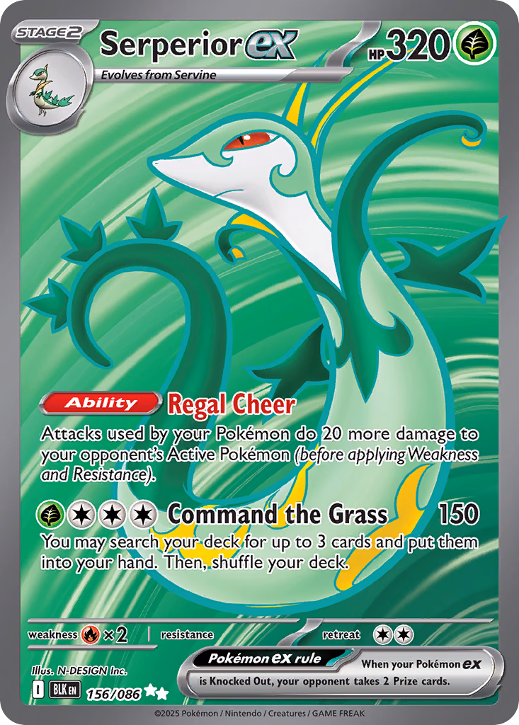 Serperior ex Pokemon card (156/086, Black Bolt)