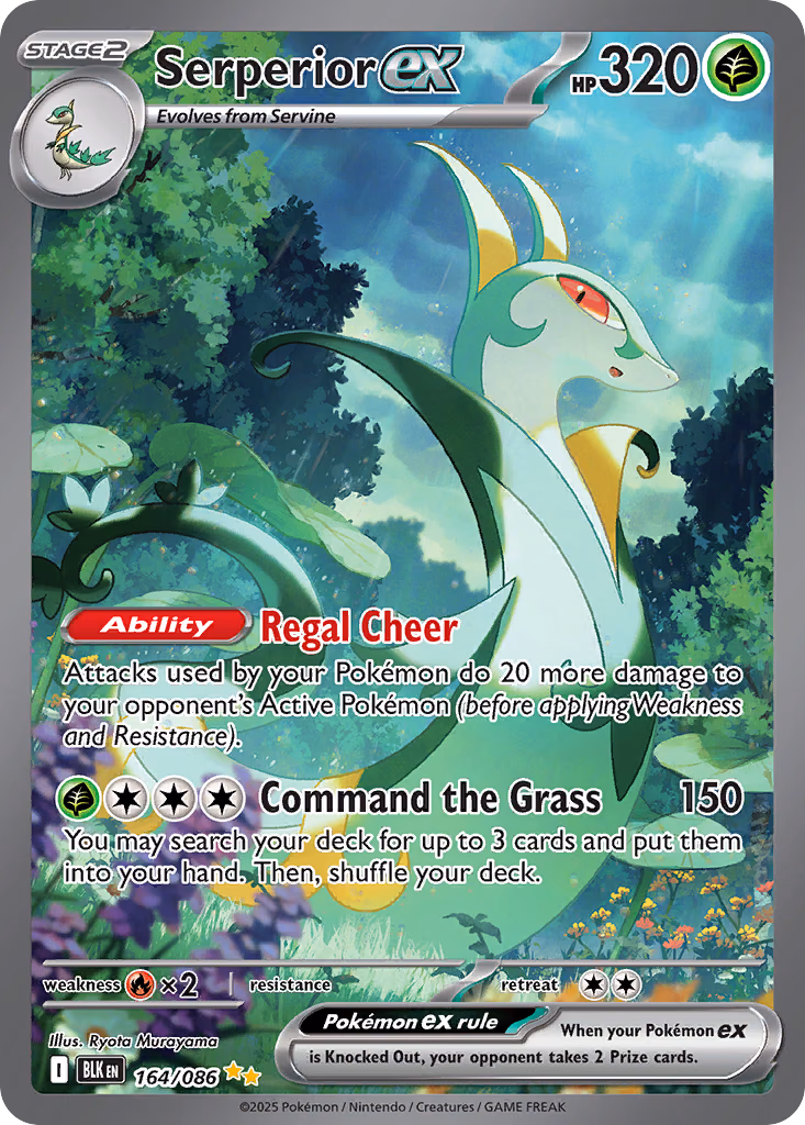 Serperior ex Pokemon card (164/086, Black Bolt)