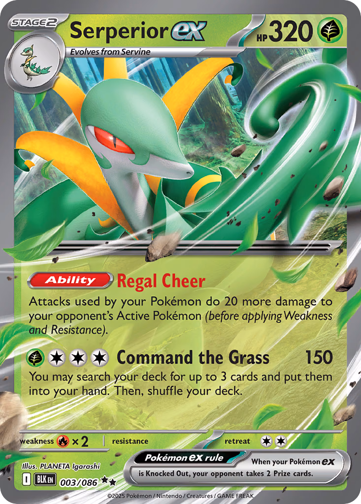 Serperior ex Pokemon card (003/086, Black Bolt)
