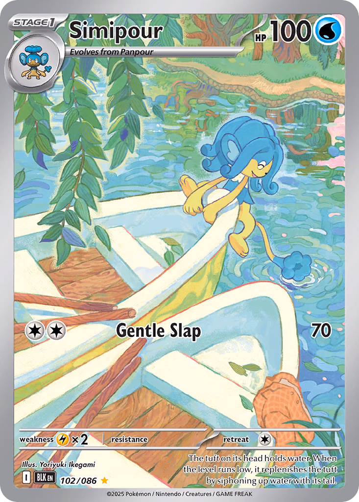 Simipour Pokemon card (102/086, Black Bolt)