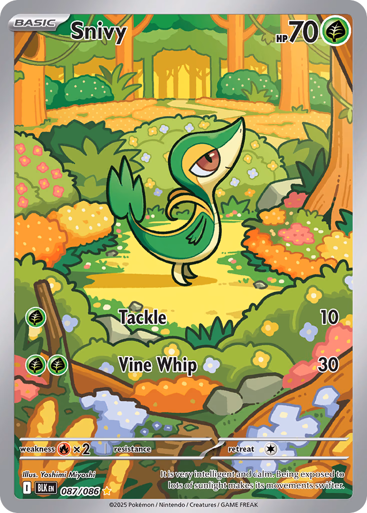Snivy Pokemon card (087/086, Black Bolt)