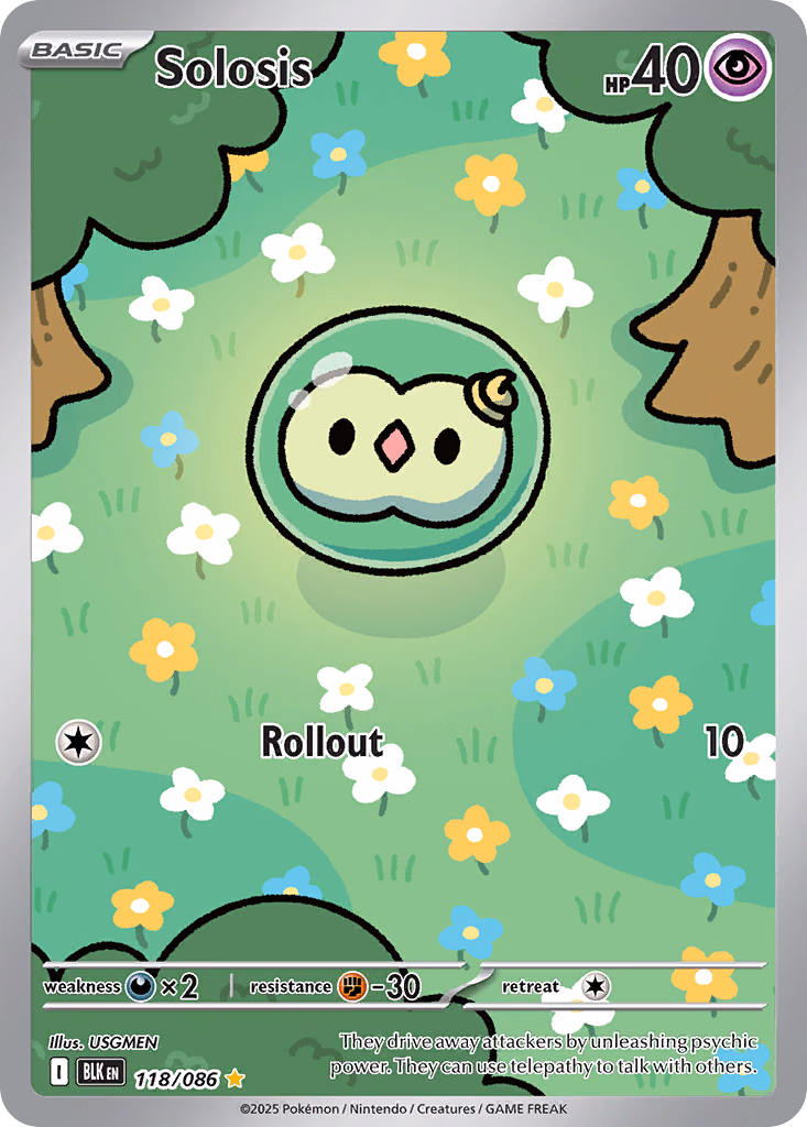 Solosis Pokemon card (118/086, Black Bolt)