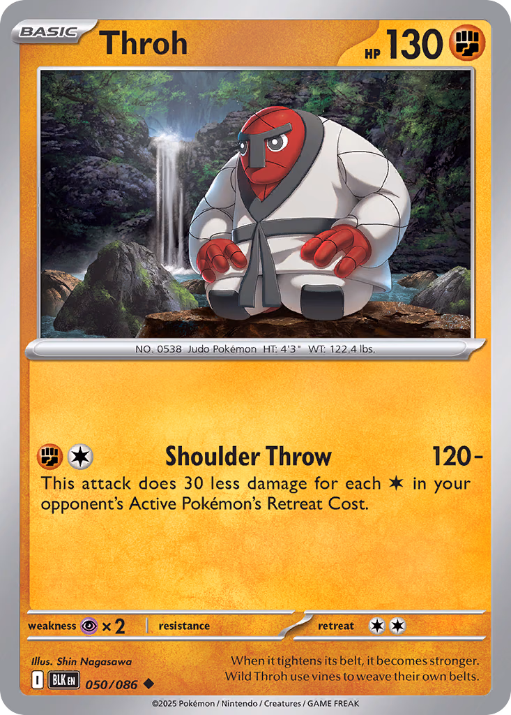 Throh Pokemon card (050/086, Black Bolt)