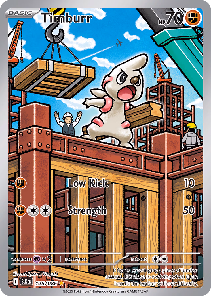 Timburr Pokemon card (125/086, Black Bolt)