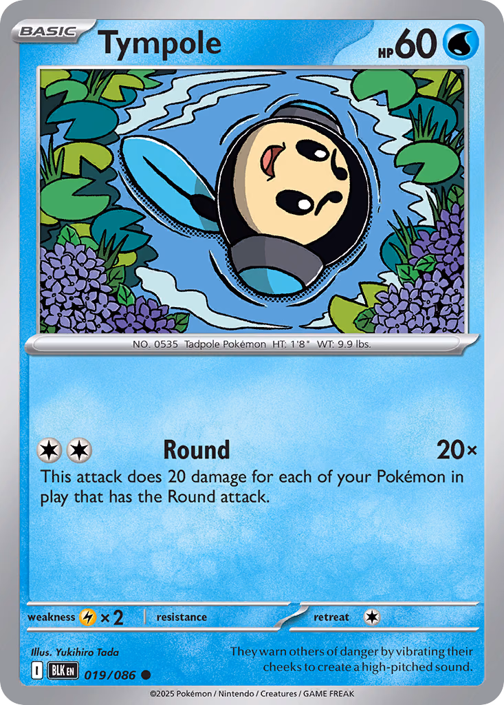 Tympole Pokemon card (019/086, Black Bolt)