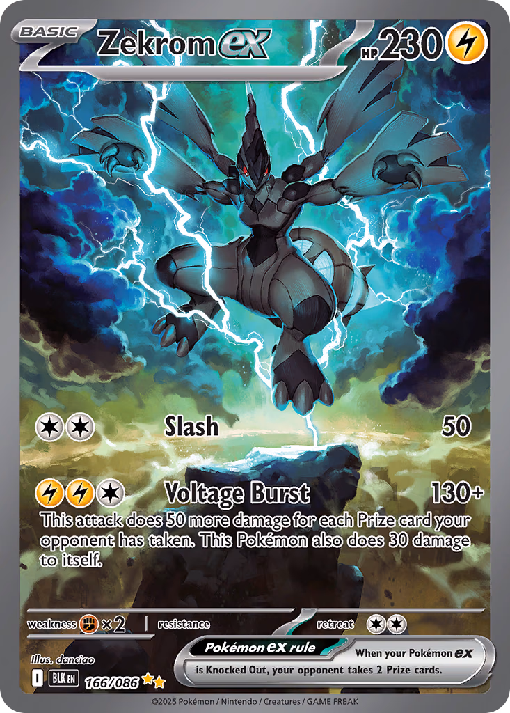 Zekrom ex Pokemon card (166/086, Black Bolt)