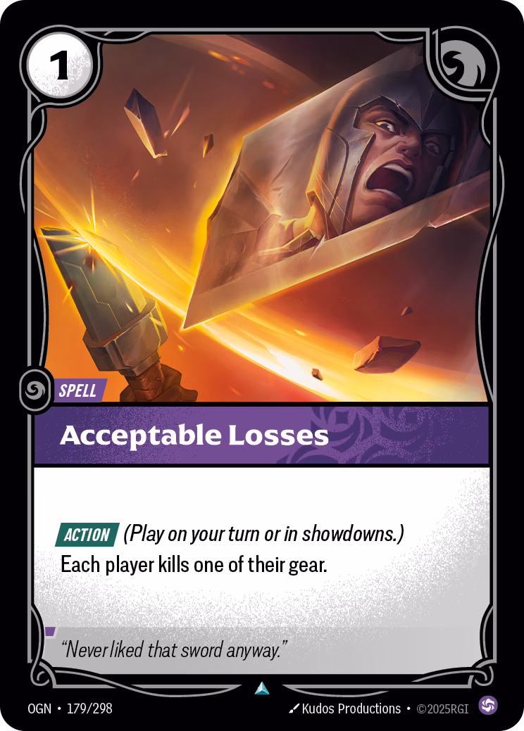 Acceptable Losses OGN-179/298 Riftbound card