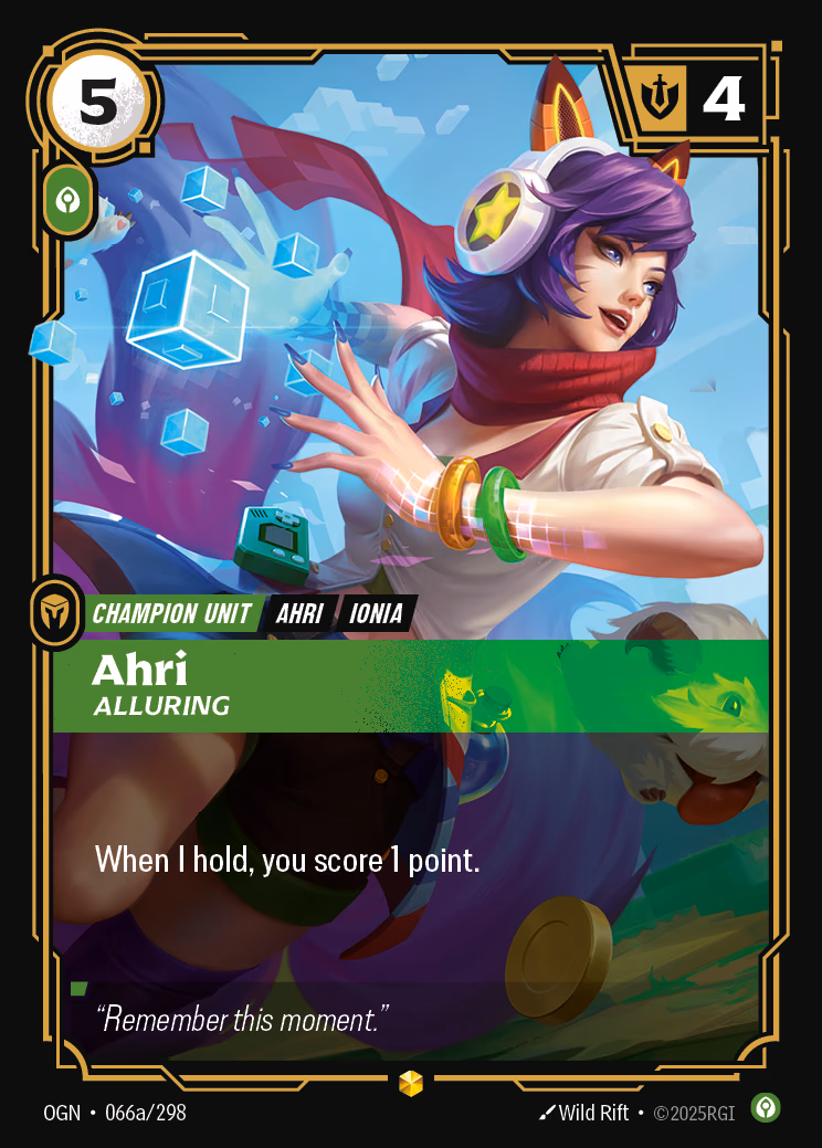 Ahri, Alluring OGN-066a/298 Riftbound card