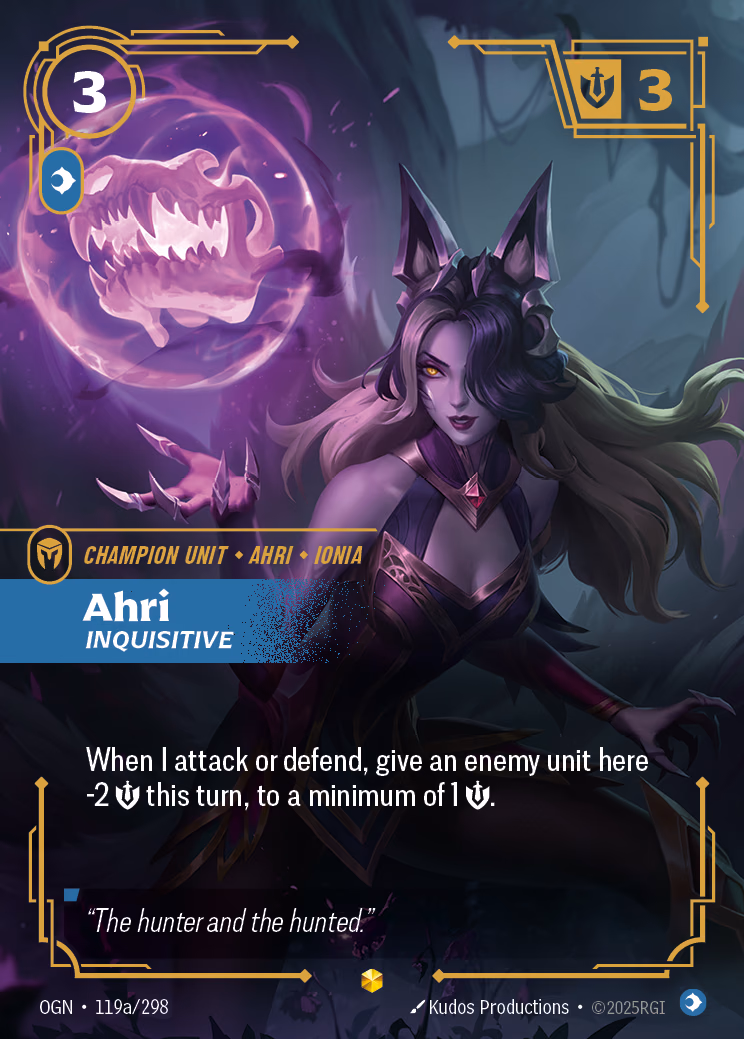Ahri, Inquisitive OGN-119a/298 Riftbound card