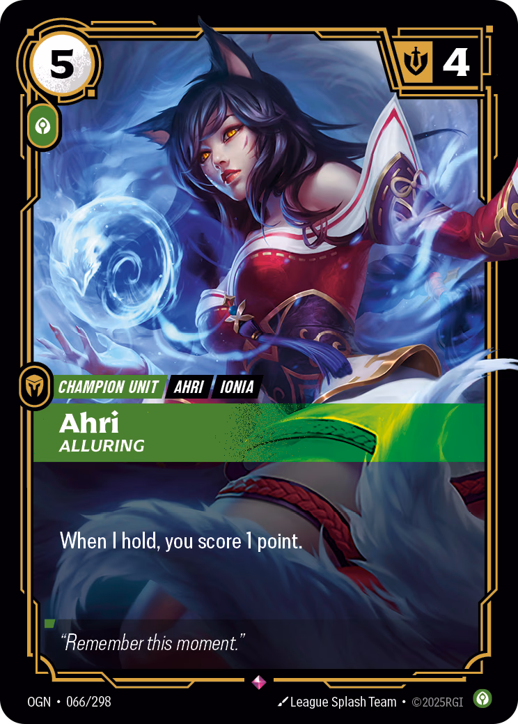 Ahri OGN-066/298 Riftbound card