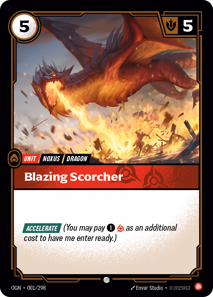 Blazing Scorcher OGN-001/298 Riftbound card