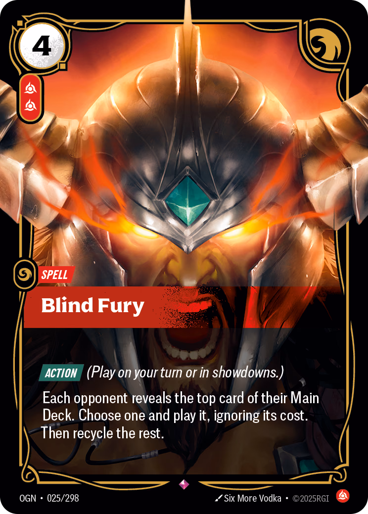 Blind Fury OGN-025/298 Riftbound card