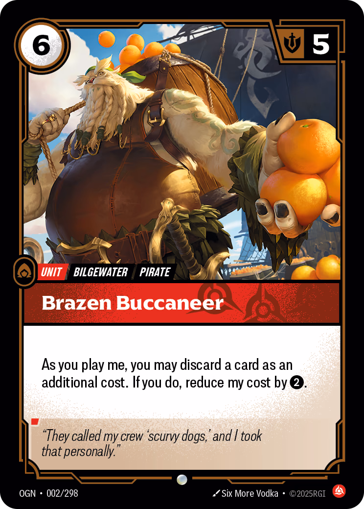 Brazen Buccaneer OGN-002/298 Riftbound card