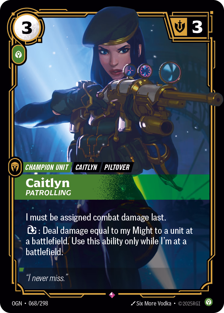 Caitlyn, Patrolling OGN-068/298 Riftbound card