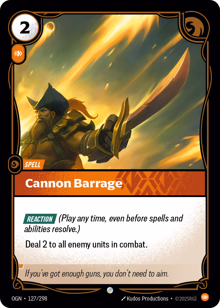 Cannon Barrage OGN-127/298 Riftbound card