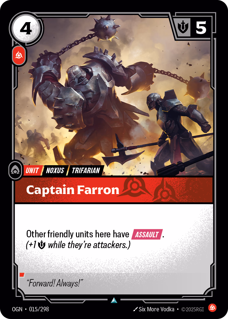 Captain Farron OGN-015/298 Riftbound card