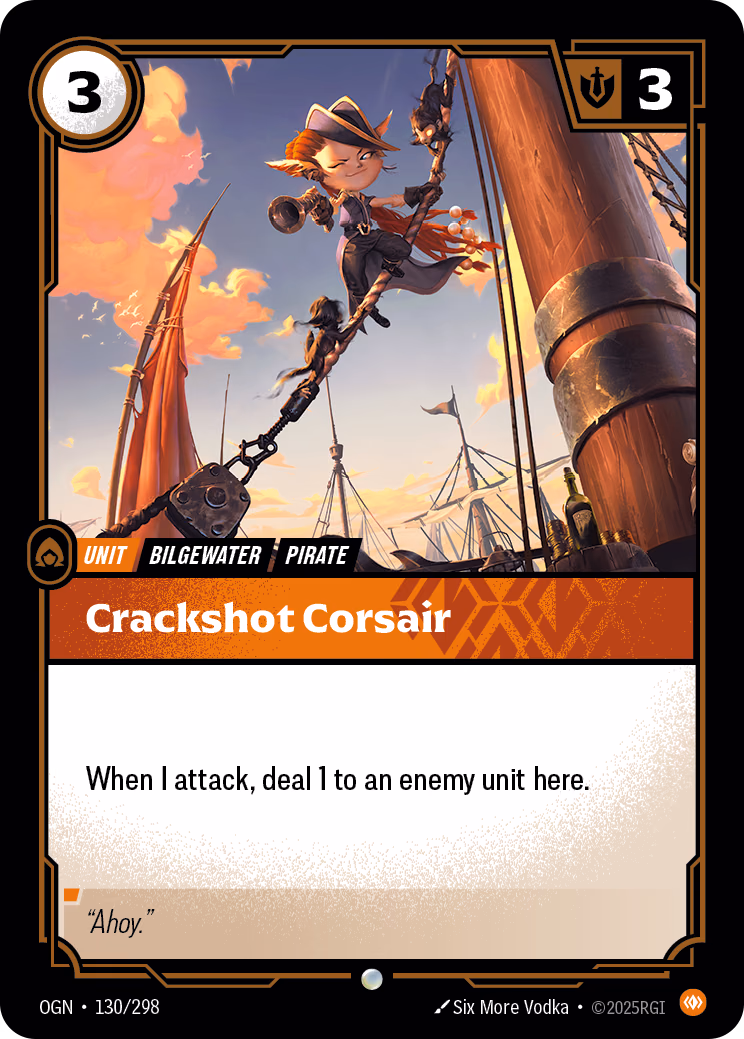 Crackshot Corsair OGN-130/298 Riftbound card
