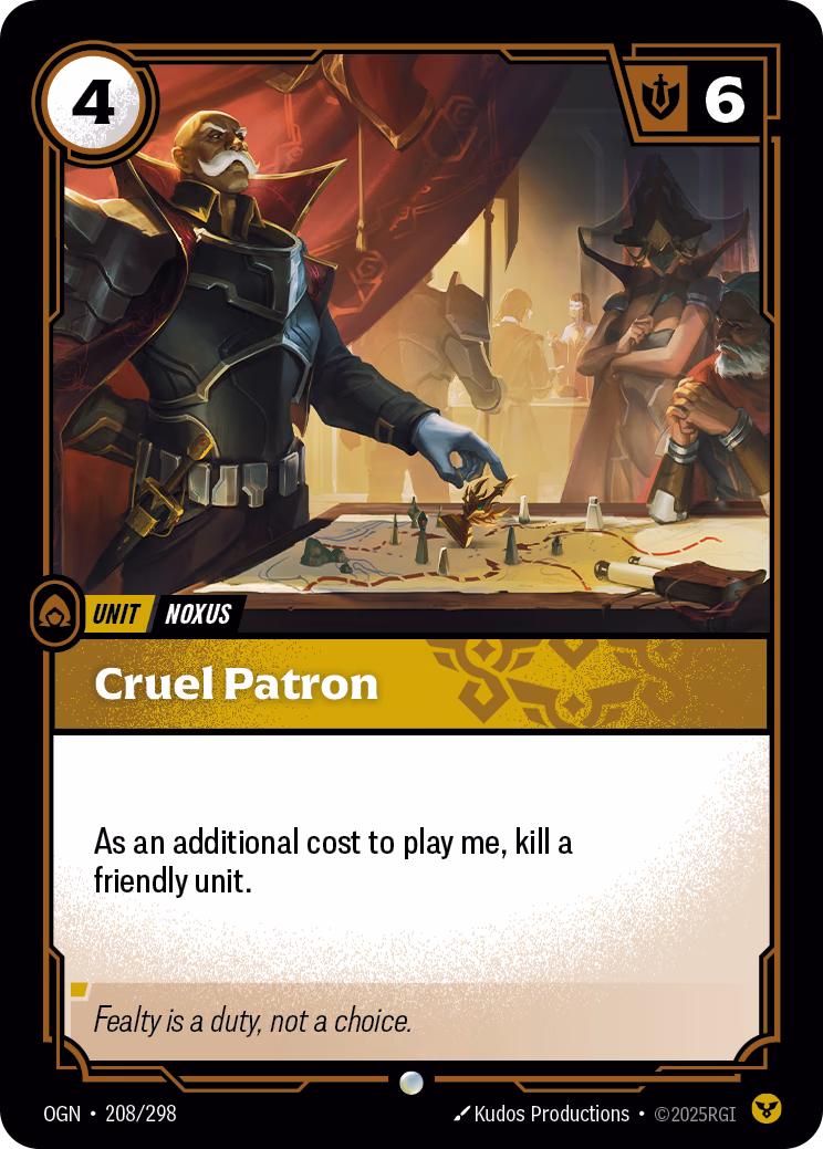 Cruel Patron OGN-208/298 Riftbound card