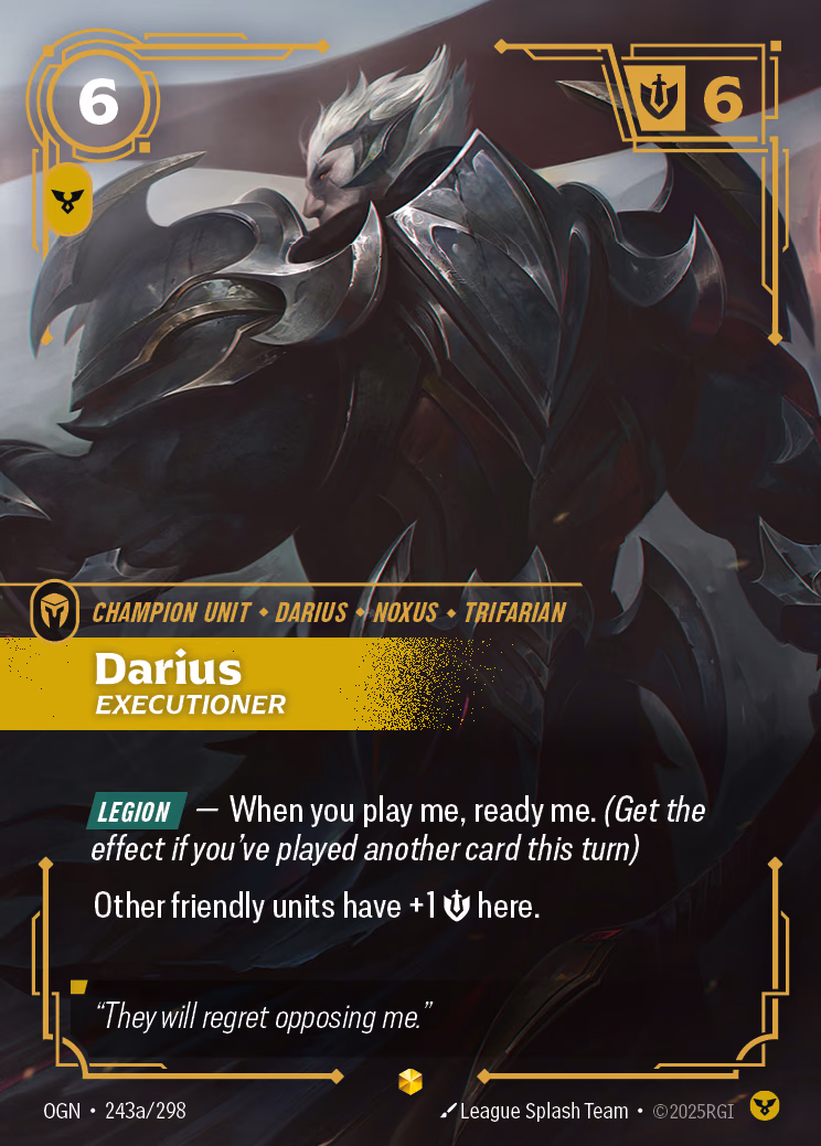 Darius, Executioner OGN-243a/298 Riftbound card