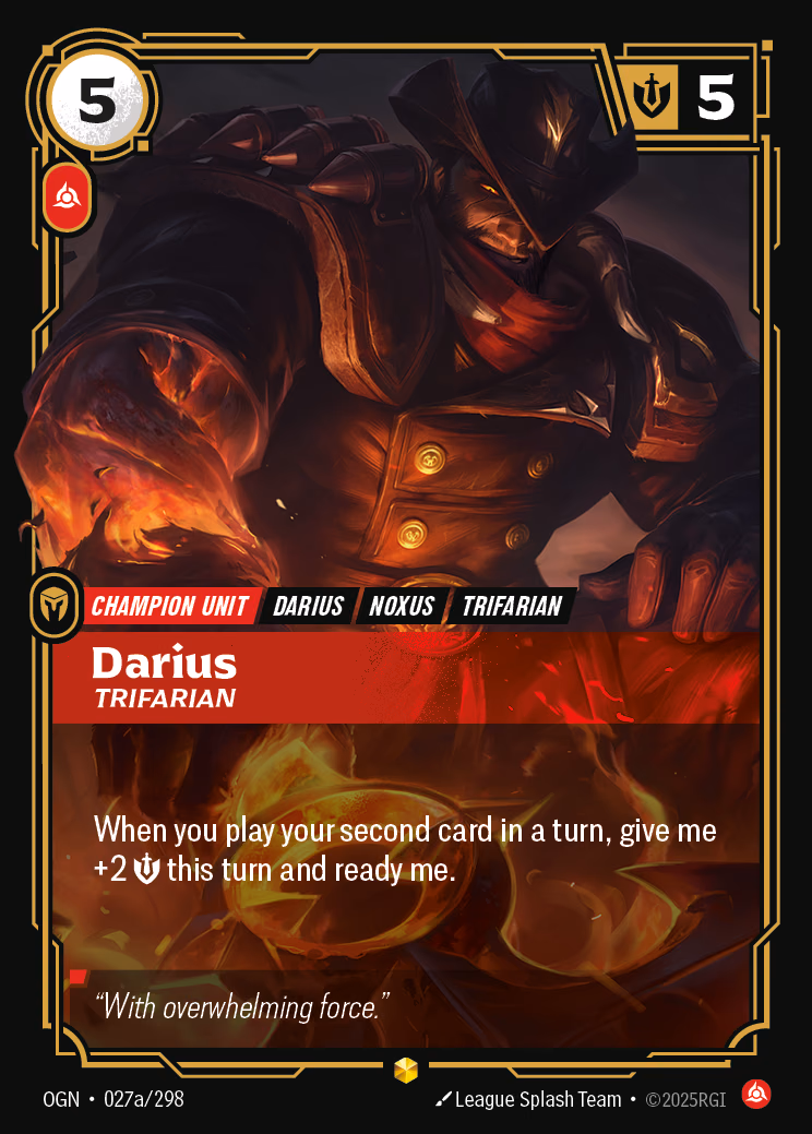 Darius, Trifarian OGN-027a/298 Riftbound card