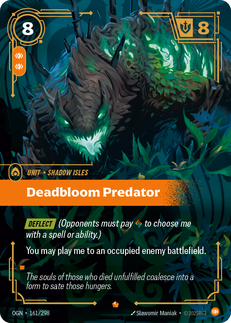Deadbloom Predator OGN-161/298 Riftbound card