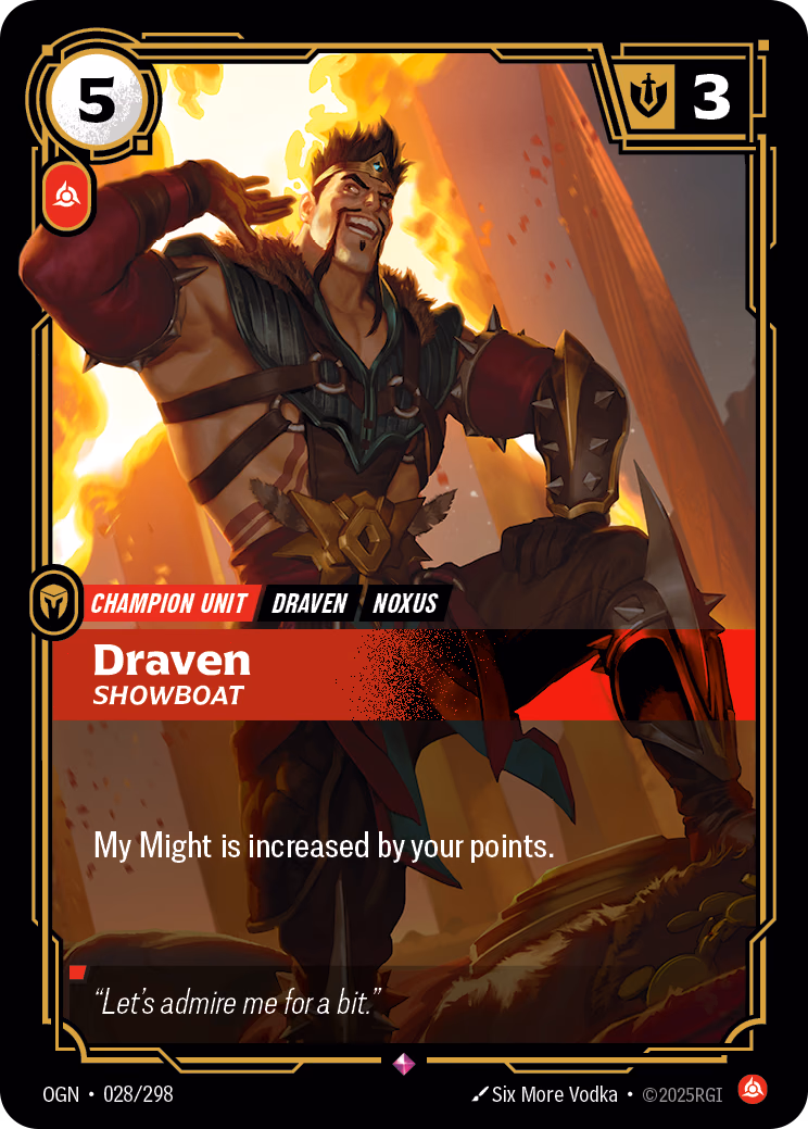 Draven, Showboat OGN-028/298 Riftbound card