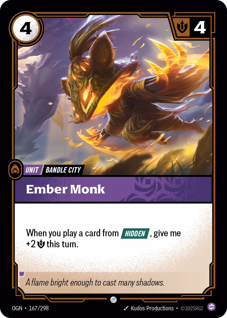 Ember Monk OGN-167/298 Riftbound card