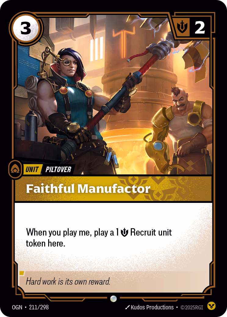 Faithful Manufactor OGN-211/298 Riftbound card