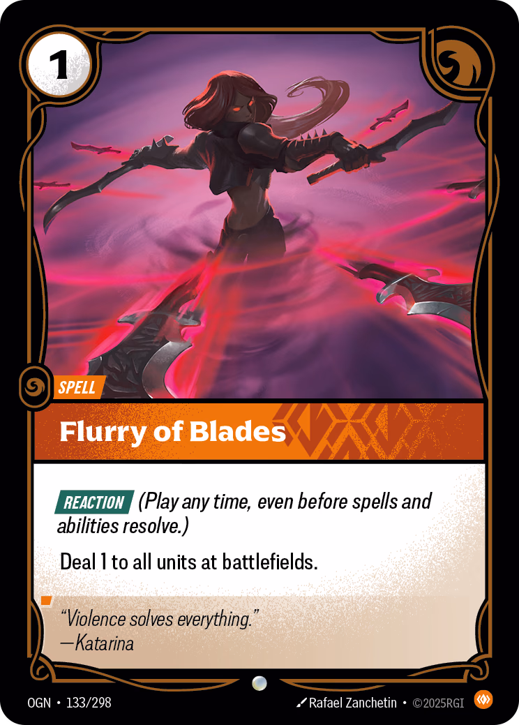 Flurry of Blades OGN-133/298 Riftbound card