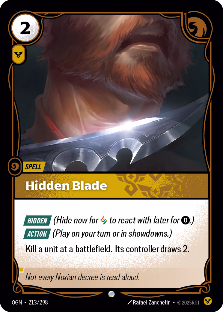 Hidden Blade OGN-213/298 Riftbound card