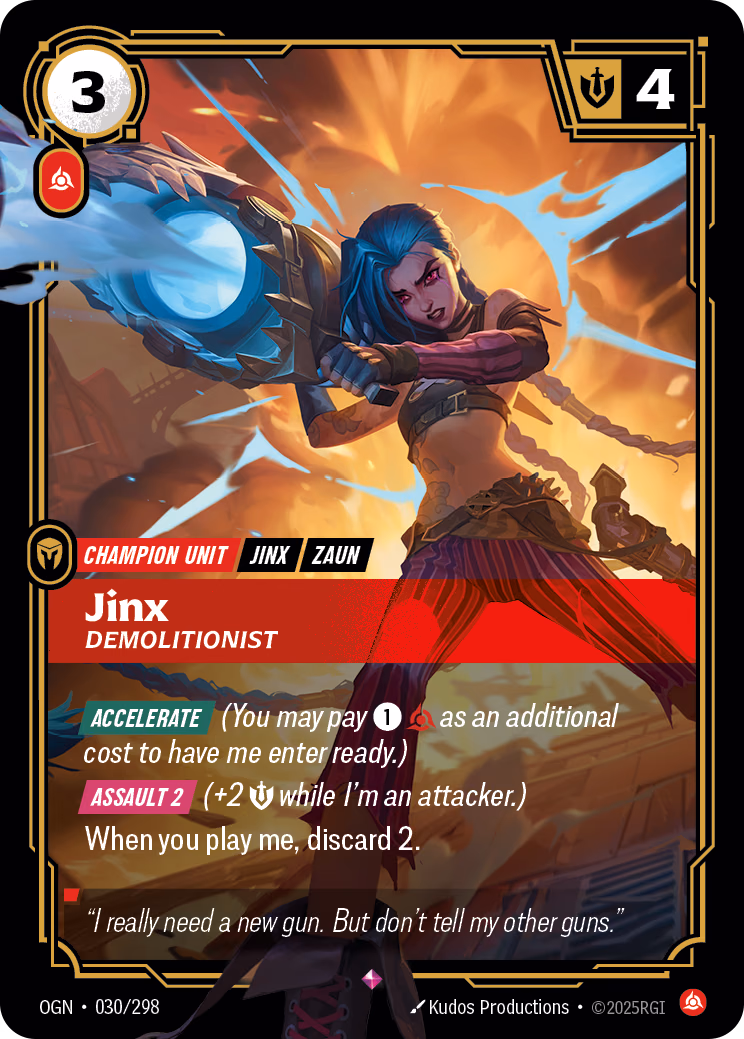 Jinx, Demolitionist OGN-030/298 Riftbound card
