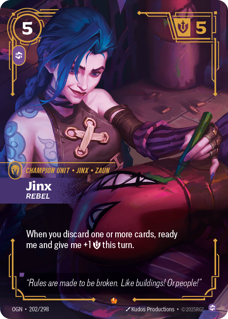 Jinx, Rebel OGN-202/298 Riftbound card