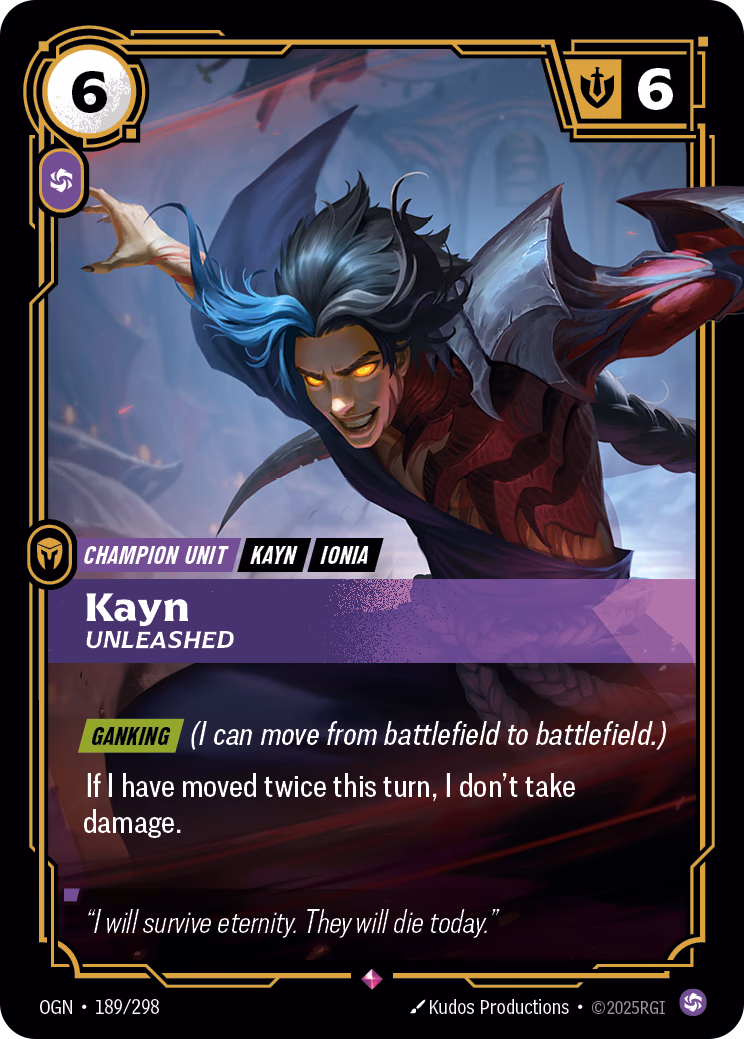 Kayn OGN-189/298 Riftbound card