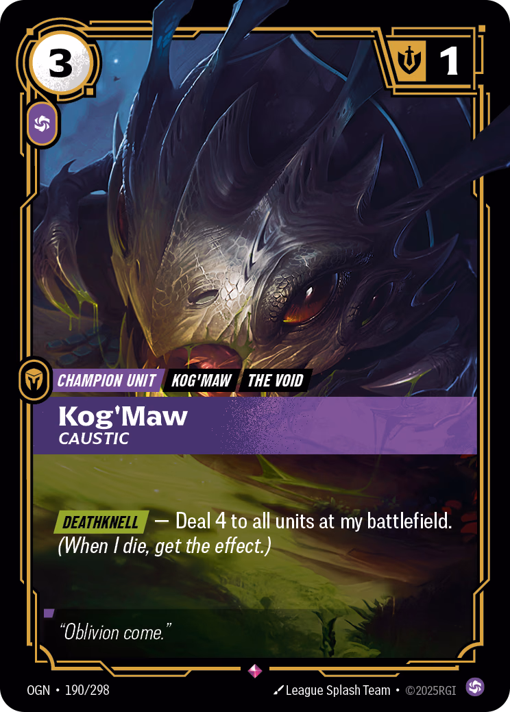 Kog'Maw OGN-190/298 Riftbound card