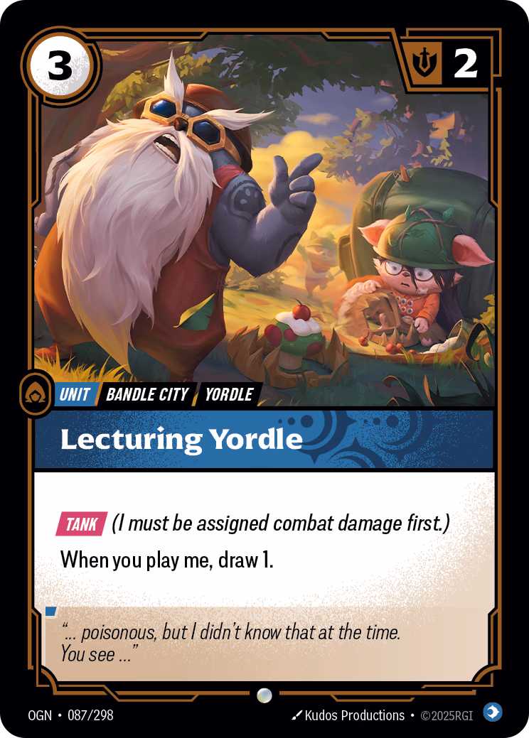 Lecturing Yordle OGN-087/298 Riftbound card