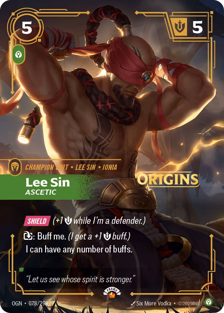 Lee Sin, Ascetic OGN-078/298 Riftbound card