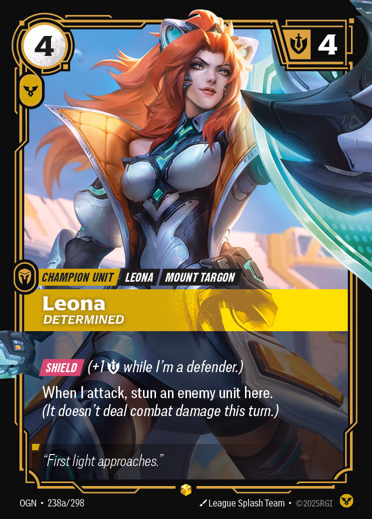 Leona, Determined OGN-238a/298 Riftbound card